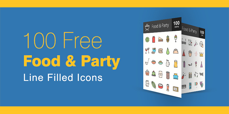 Download 100 Free Food and Party Icons (exclusive)