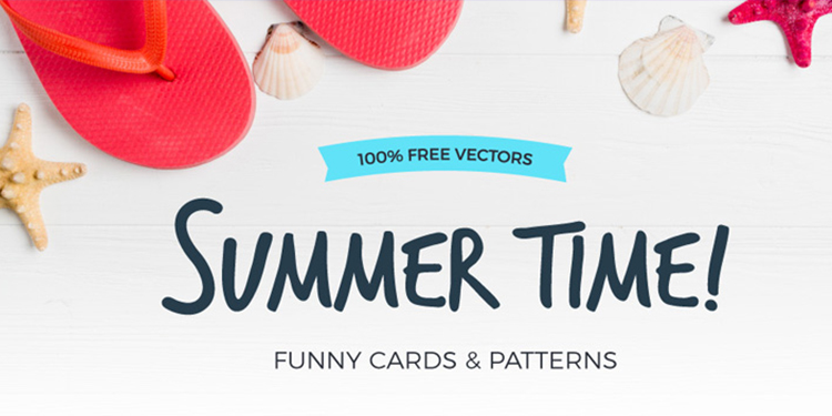 Summer Time ! Funny Cards and Patterns (Free Vectors)