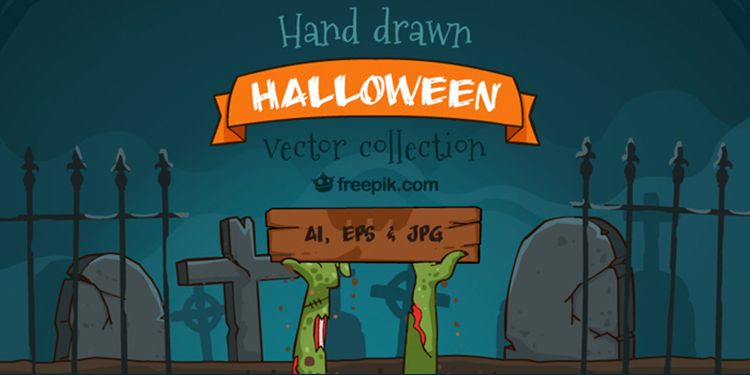 Free Hand-Drawn Halloween Vector Collection (exclusive)